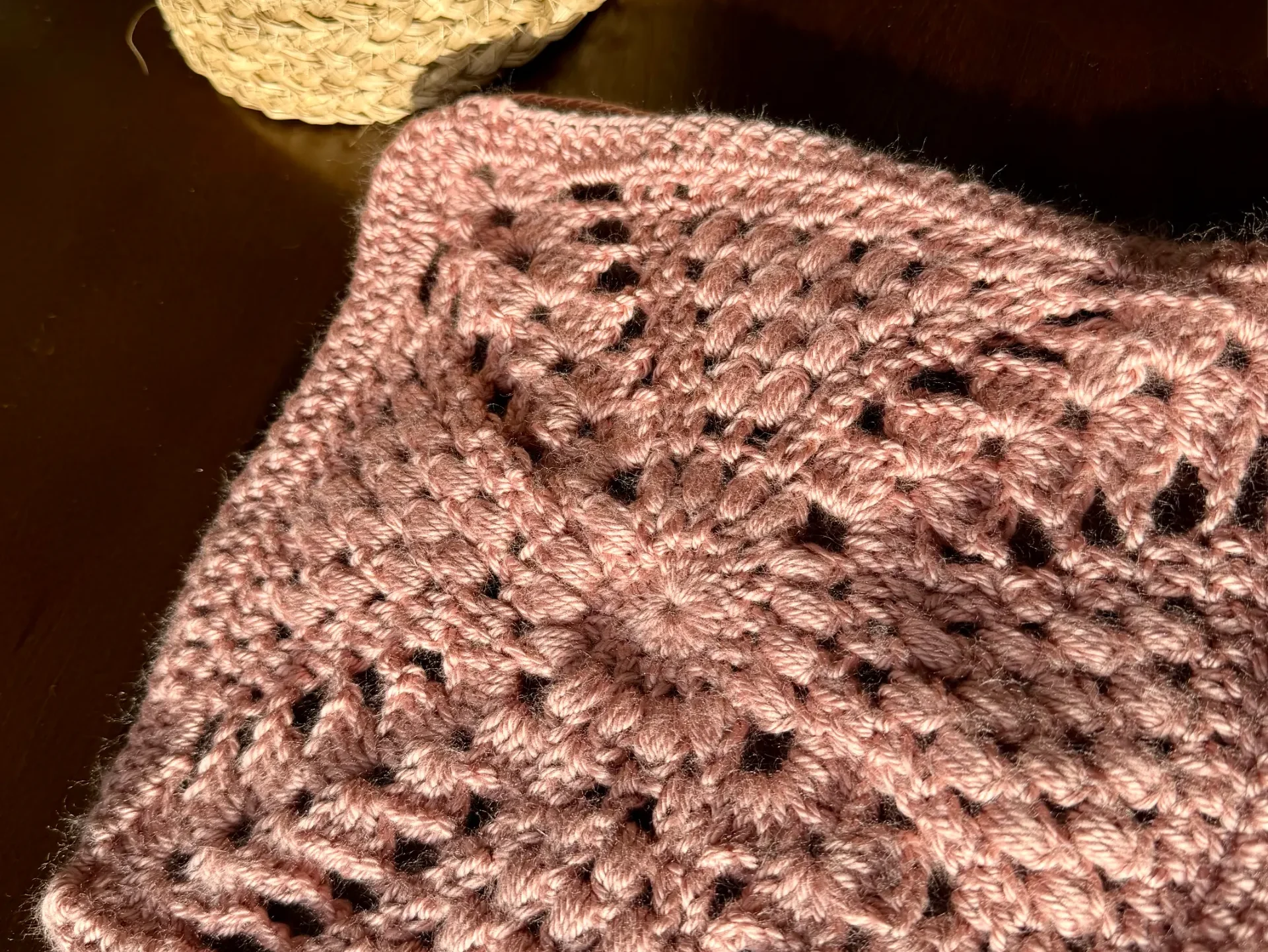 stash buster granny square in pink